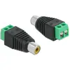 Image de Delock Adaptateur RCA femelle > Terminal Block (Adaptateur jack), Adaptateur audio, Noir, Vert, Argent