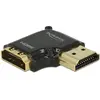 Image de Delock Adaptateur High Speed Ethernet 4K 90° HDMI-A - HDMI-A (HDMI, 3.03 cm), Adaptateur données + vidéo, Noir