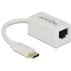 Image de Delock 65906 (USB-C, RJ45 Gigabit Ethernet (1x)), Adaptateur réseau, Blanc