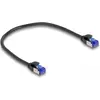 Image de Delock Câble réseau RJ45 Cat.6A S/FTP Slim 0,25 m noir (S/FTP, CAT6a, 0.25 m), Câble réseau