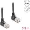 Image de Delock Câble réseau RJ45 Cat.6A S/FTP Slim 90° haut / haut (S/FTP, CAT6a, 0.50 m), Câble réseau