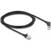 Image de Delock Câble réseau RJ45 Cat.6A S/FTP Slim 90° en haut coudé (S/FTP, CAT6a, 2 m), Câble réseau