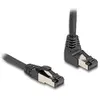 Image de Delock Câble réseau RJ45 Cat.8.1 S/FTP 90° coudé en haut / droit 0,5 m noir (S/FTP, CAT8.1, 0.50 m), Câble réseau