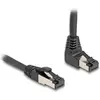Image de Delock Câble réseau RJ45 Cat.8.1 S/FTP 90° coudé en haut / droit 2 m noir (S/FTP, CAT8.1, 2 m), Câble réseau