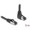 Image de Delock Câble réseau RJ45 Cat.8.1 S/FTP 90° coudé en haut / droit 5 m noir (S/FTP, CAT8.1, 5 m), Câble réseau