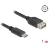 Image de Delock USB 2.0 Kabel USB Type-C Stecker zu EASY USB Typ-A Buchse 1 m (1 m, USB 2.0), Câble USB