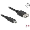 Image de Delock USB 2.0 Kabel USB Type-C Stecker zu EASY USB Typ-A Buchse 3 m (3 m, USB 2.0), Câble USB