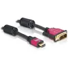 Image de Delock HDMI (Typ A)   DVI (2 m), Câble vidéo, Noir, Rouge