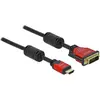 Image de Delock HDMI (Typ A)   DVI (3 m), Câble vidéo, Noir, Rouge