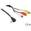 Image de Delock 3in1 Klinke   Cinch (1.50 m, Câble AUX, Câbles Cinch), Câble audio