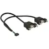 Image de Delock Broche USB 2.0/ 2 x USB 2.0 type A, 28 AWG, /s (0.25 m), Câble d'interface