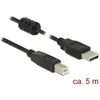 Image de Delock USB-A - USB-B (5 m, USB 2.0, 2.50 W), Câble USB