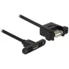 Image de Delock Câble USB2.0 A-MicroB : 1m, à encastrer (1 m, USB 2.0, 2.50 W), Câble USB