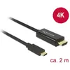 Image de Delock USB Typ C   HDMI (Typ A) (2 m), Câble vidéo, Noir