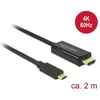 Image de Delock Thunderbolt 3 USB Typ C   HDMI (Typ A) (2 m), Câble vidéo, Noir
