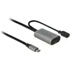 Image de Delock Câble d'extension USB 3.0 C - C actif amplifié, 5m (5 m, USB 3.2 Gen 2, 5 W), Câble USB