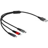 Image de Delock USB A - USB Micro B/Lightning/USB C (0.30 m, USB 2.0), Câble USB
