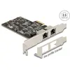 Image de Delock Carte PCI Express x2 vers 2 x 2,5 Gigabit LAN i225 (Mini PCI Express), Carte réseau, Argent