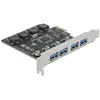 Image de Delock Carte PCI Express x1 vers 4 prises USB externes de type A USB SuperSpeed (USB 3.2 Gen 1), Contrôleur SATA