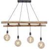 Image de Leuchten Direkt, Suspension, Pendellampe EDGAR Eukalyptusholz Kombination aus Holz & lackiertem Eisen (E27)