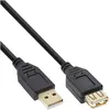 Image de InLine Extension USB 2.0 2m USB 2.0 St/Bu type A contacts plaqués or noir 2m (2 m, USB 2.0), Câble USB