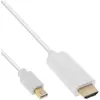 Image de InLine Câble convertisseur Mini DisplayPort vers HDMI avec audio blanc 3m (3 m), Câble vidéo, Blanc