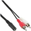 Image de Câble Cinch/jack, InLine®, 2x Cinch mâle à 3,5mm jack fem. 3m