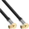 Image de InLine Câble de raccordement SAT Premium 4x blindé 2x F-fiche coudée >110dB, noir 1m (110 dB, Câble satellite), Câble d'antenne