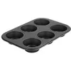 Image de Moule à muffins 6 empreintes 28 x 19 cm Zenker Black Metallic