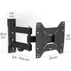 Image de Hama Fullmotion (Mur, 20 kg, 19" - 48"), Support mural pour TV, Noir