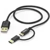 Image de Hama Câble micro-USB 2en1 avec USB Type-C (1 m, USB 2.0), Câble USB