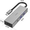 Image de Hama USB-C-Multiport Adapter (USB-C, 4 ports), Station d’accueil + hub USB, Gris