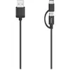 Image de Hama Câble micro-USB, 2en1, y compris adaptateur vers USB-C, USB 2.0, 0,75 m (0.75 m, USB 2.0), Câble USB