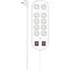 Image de Hama, Multiprise, Multiprise, 10x, protection contre les surtensions, deux interrupteurs, 2 m, blanc (10x, CEE 7/4, 2 m)