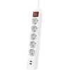 Image de Hama, Multiprise, Prises multiples, 5x, USB-A 17W, interrupteur, 1,4 m, blanc (5x, USB-A, 1.40 m)