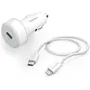 Image de Hama Kit de recharge pour voiture, Lightning, Power Delivery (PD), 20 watts, blanc, Adaptateur pour véhicule, Blanc