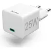 Image de Hama Mini-chargeur, Power Delivery (PD)/Qualcomm, 25 watts, blanc (25 W, 1 portion), Chargeur USB, Blanc