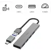Image de Hama Slim (USB-C, 4 ports), Station d’accueil + hub USB, Gris