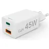 Image de Hama Chargeur rapide, 1x USB-C PD, 1x USB-A QC, mini-chargeur, 45 W, blanc (45 W, 2 ports), Chargeur USB, Blanc