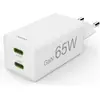 Image de Hama Chargeur rapide, GaN, 2x USB-C, PD/Qualcomm, mini-chargeur, 65 W, blanc (65 W), Chargeur USB, Blanc