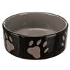 Image de Gamelle Trixie 0,3L en céramique, motif d'empreintes de pattes pour chien et chat - d12cm