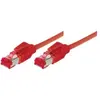 Image de Tecline Câble patch S/FTP, PiMF, Cat 6, rouge, 1,5 m sans halogène, avec câble Draka et connecteurs Hiroso (PiMF, S/FTP, 1.50 m), Câble réseau