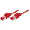 Image de Tecline Câble patch S/FTP, PiMF, Cat 6, rouge, 1,0 m sans halogène, avec câble Draka et connecteurs Hiroso (PiMF, S/FTP, CAT6, 1 m), Câble réseau