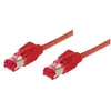 Image de Tecline Cordon de raccordement S/FTP, PiMF, Cat 6, rouge, 3,0 m sans halogène, avec câble Draka et fiches (S/FTP, CAT6, 3 m), Câble réseau