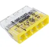 Image de Borne à levier WAGO pour tous types de conducteur - 5 x 0,5 à 2,5mm² - Transparent/jaune - 100 pièces - 2273-205