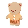 Image de Carte de 3 boutons Ourson blanc 15mm - Union Knopf(...) - Orange