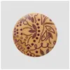 Image de Bouton Rond Motif Fleurs en Bois d’Olivier   20 mm   Prym(...) - 022 Brun foncé