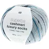 Image de Pelote de Laine à Chaussettes Superba Cashmeri Luxury Socks 4 fils - 100g - Rico Design : Douceur et Luxe pour Vos Pieds(...) - Bleu (005 - denim)