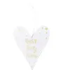 Image de Pendentif coeur en bois blanc et écriture doré - Best Day Ever