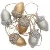 Image de Pendentifs 6 glands en bois or et argent